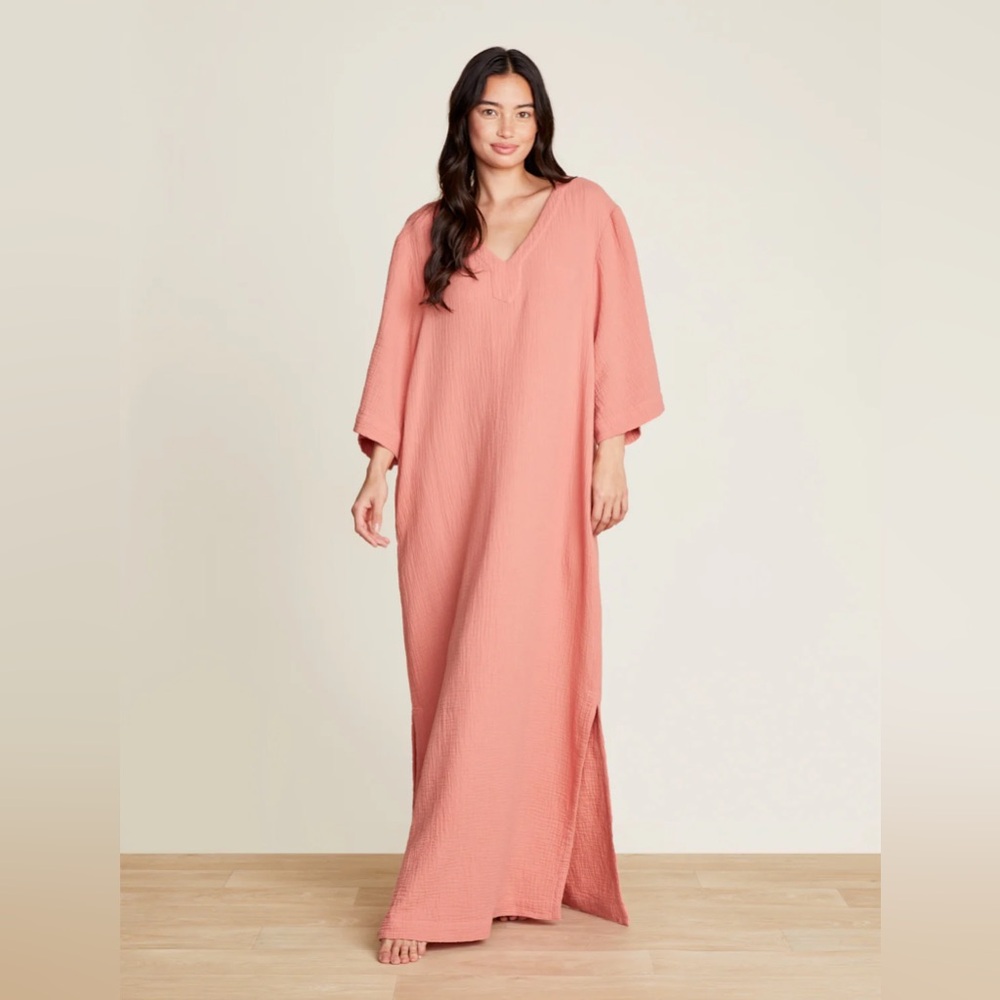 Malibu Collection® Sun Soaked Crinkle Cotton V-neck Caftan